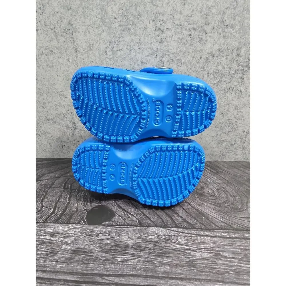 Crocs Classic Clog Unisex Kids Blue Slip-On Strap US C4 toddler FREE CHARM!